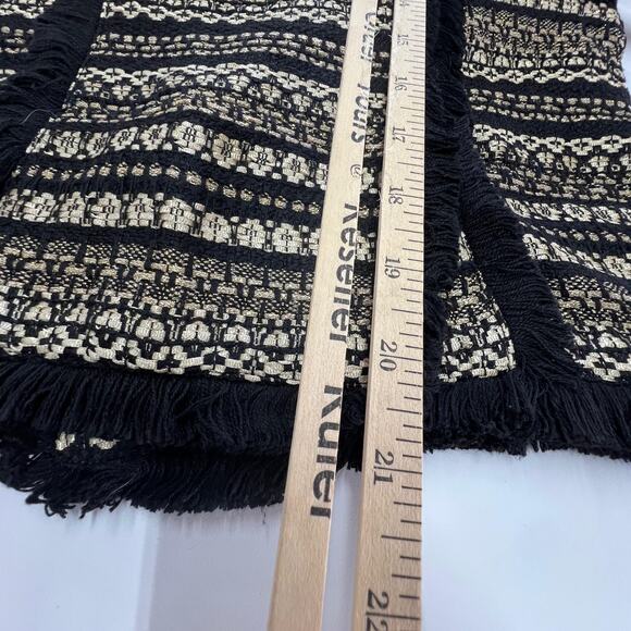 Moon River Jacket Womens XS Gold Black Braelyn Metallic Fringe Tweed Boho Indie - Picture 10 of 11